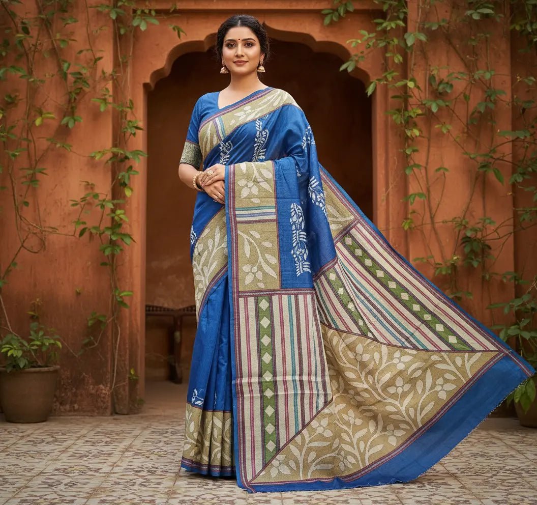 Bangalore Silk Handcrafted Kantha - Stitch Saree - Kantha.store