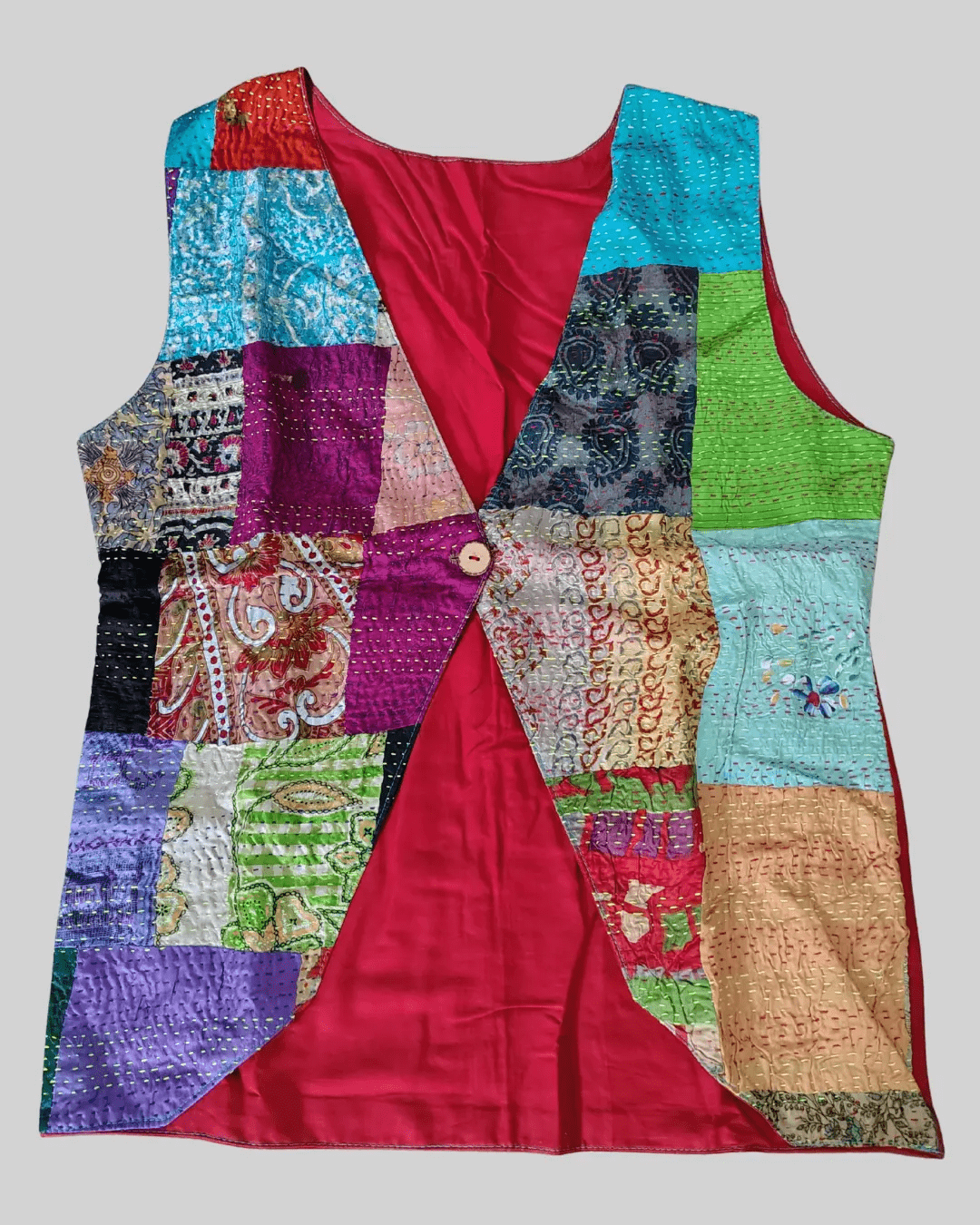 Original Kantha Stitch Baul Jacket – Bengal Folk Art, Cotton - Kantha.store