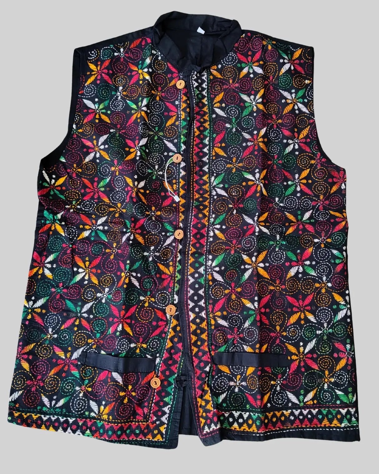Handcrafted Kantha Stitch Multicolor Jacket - Kantha.store