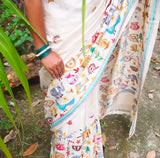 Village Tales Pure Silk Kantha Saree | Handmade Santiniketan Kantha